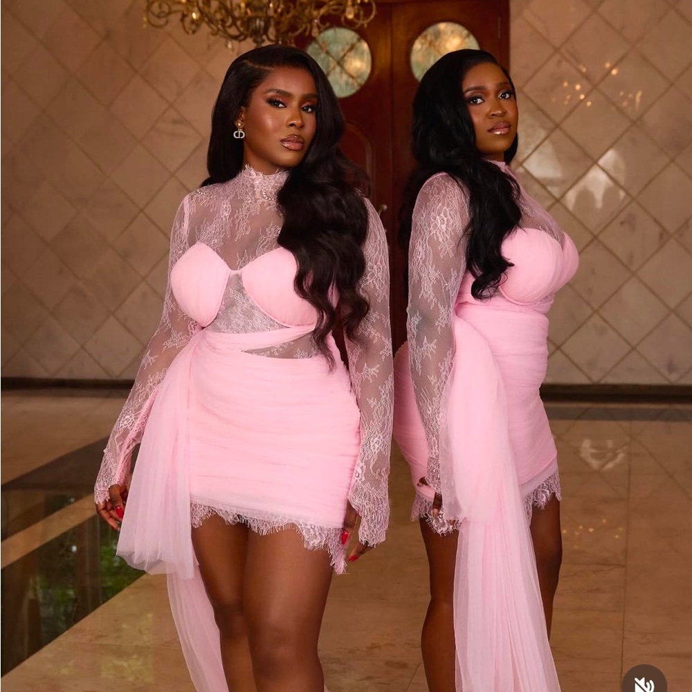 Elegant Pink Lace Dress